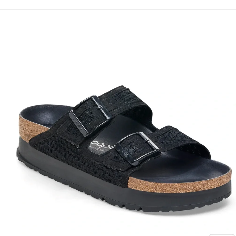 Papillio Arizona by Birkenstock Black Mesh Lace Slide Women's Size 41 / 10 NWOB - Picture 1 of 9